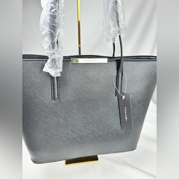 Tahari Elegant Black Tote Bag - NWT - Picture 8 of 10
